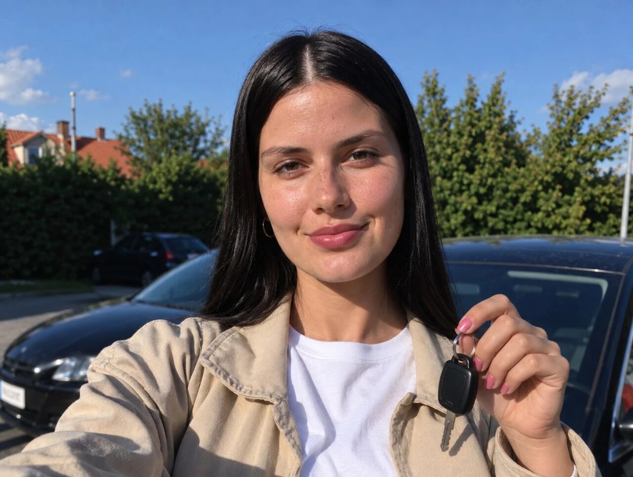 Марина біля свого авто
